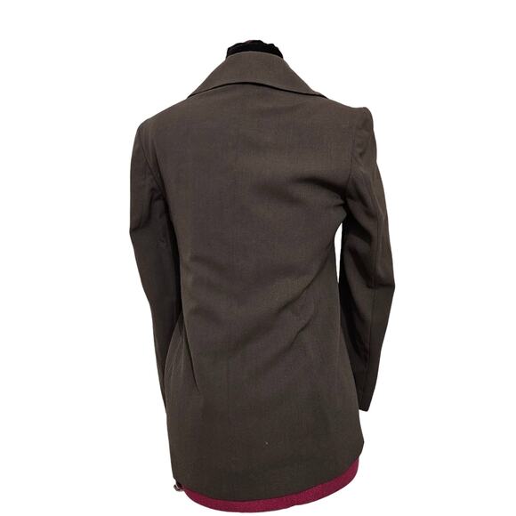 Ann Freedberg 100% Wool Double Breasted Long Line Chocolate Brown Blazer - Picture 3 of 10